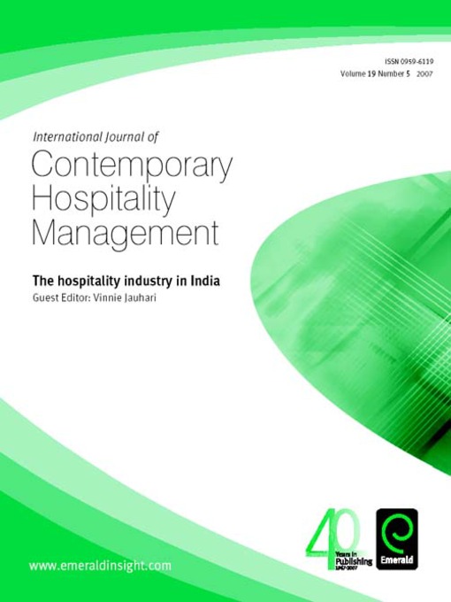 Title details for International Journal of Contemporary Hospitality Management, Volume 19, Issue 5 by Vinnie Jauhari - Available